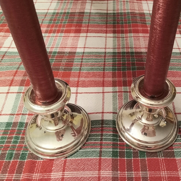 Antique Sterling Silver Candlestick Holders 925 Weighted - Picture 2 of 15